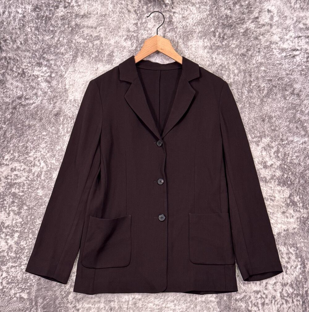 Massimo Dutti Limited Edition Blazer US 2 Womens Brown Wool Blend Unlined Jacket